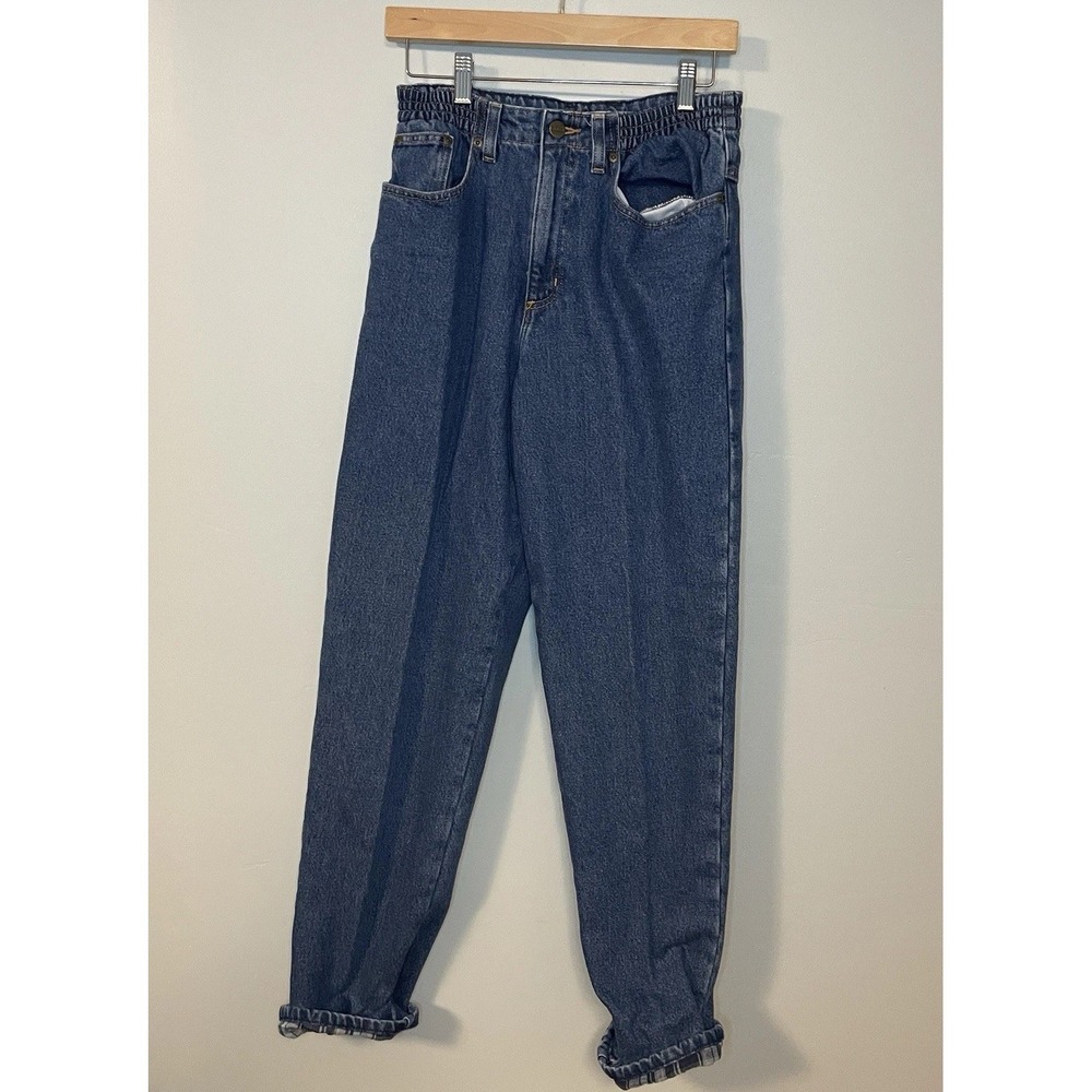 LL Bean Plaid Flannel Lined Original Fit Relaxed Denim Jeans Womens Size 6‎ Tall